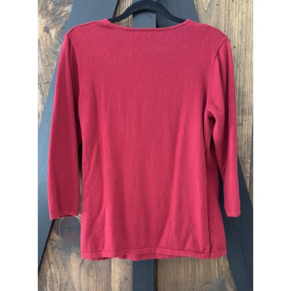 Ann Taylor Loft Red Long Sleeve Wrap Sweater Size XL - Picture 2 of 6